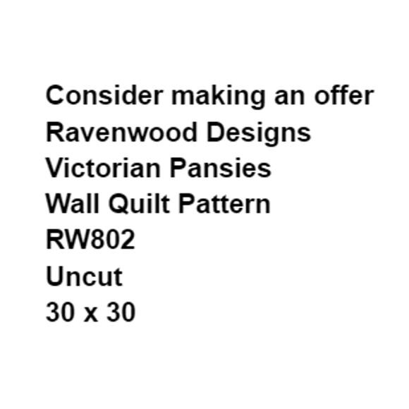 Ravenwood Designs RW802 Pattern Victorian Pansies Wall Quilt 30x30 Applique - Picture 3 of 6